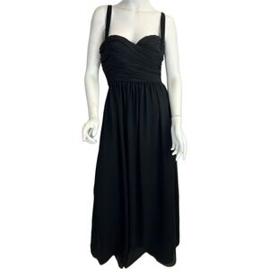 Bill Levkoff Black Bodice Strappy Formal Long Black Sleeveless Gown Size…